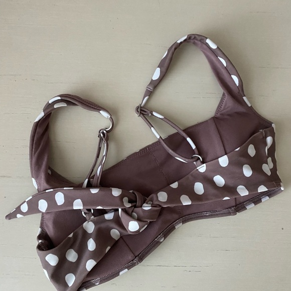 Abercrombie and fitch retro style brown and white polka dot bikini top - Picture 5 of 5